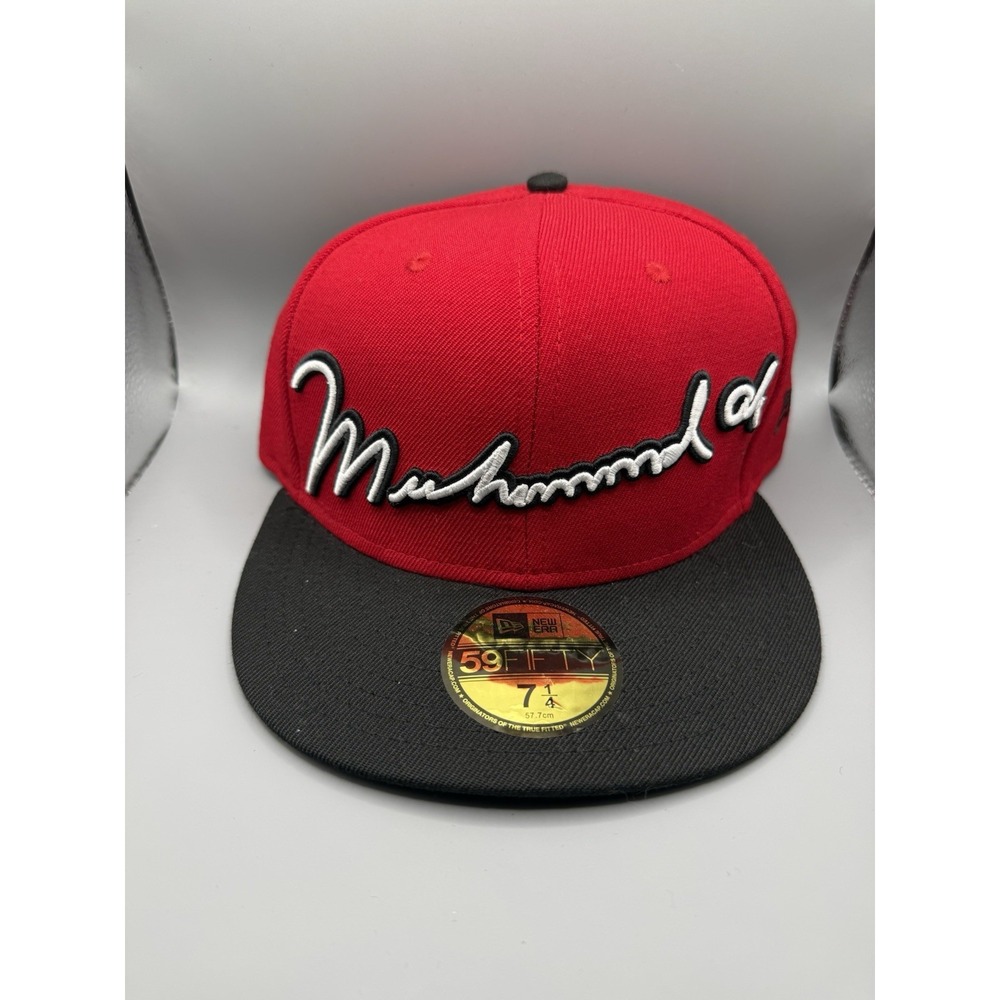 Muhammad Ali New Era 59FIFTY Fitted Hat 7 1/4 Red Black Signature Boxing